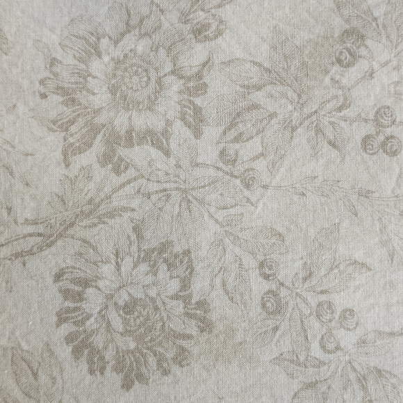 Ivory Floral Cotton Quilting Fabric By Andover - Picture 2 of 4